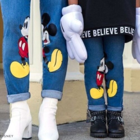 Disney Jeans Leggings size S Calzedonia Italy Mickey Mouse - Picture 1 of 14
